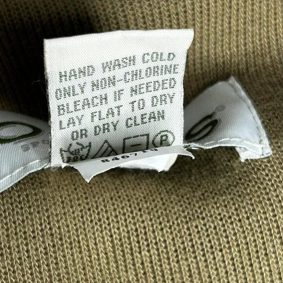 Orvis Vest Mens 2XL Beige Brown Full Zip Cable Knit Suede Trim Field Hunting XXL - Picture 10 of 14